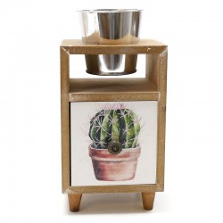 Mueble con macetero y cajón cactus