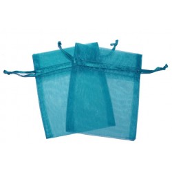 30 Bolsas organza 10x13cm - Azul claro