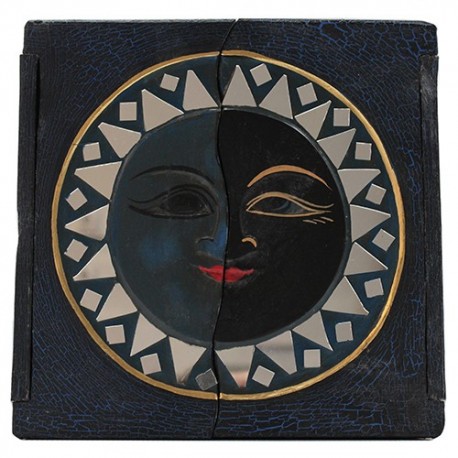 Caja madera sol y luna 20x20x7cm